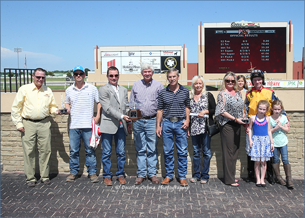 Winning Connections of AJs High accepting the Sooner State Stakes Trophy © Dustin Orona Photography Winning Connections of AJs High accepting the Sooner State Stakes Trophy © Dustin Orona Photography