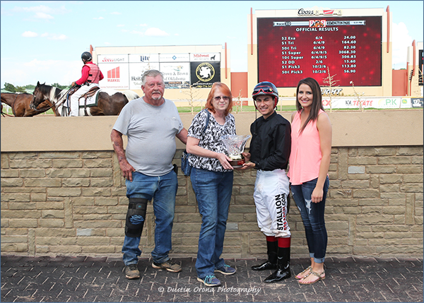 Winning Connections accept FL Lady Bugs Stakes Trophy at Remington Park. © Dustin Orona Photography Winning Connections accept FL Lady Bugs Stakes Trophy at Remington Park. © Dustin Orona Photography