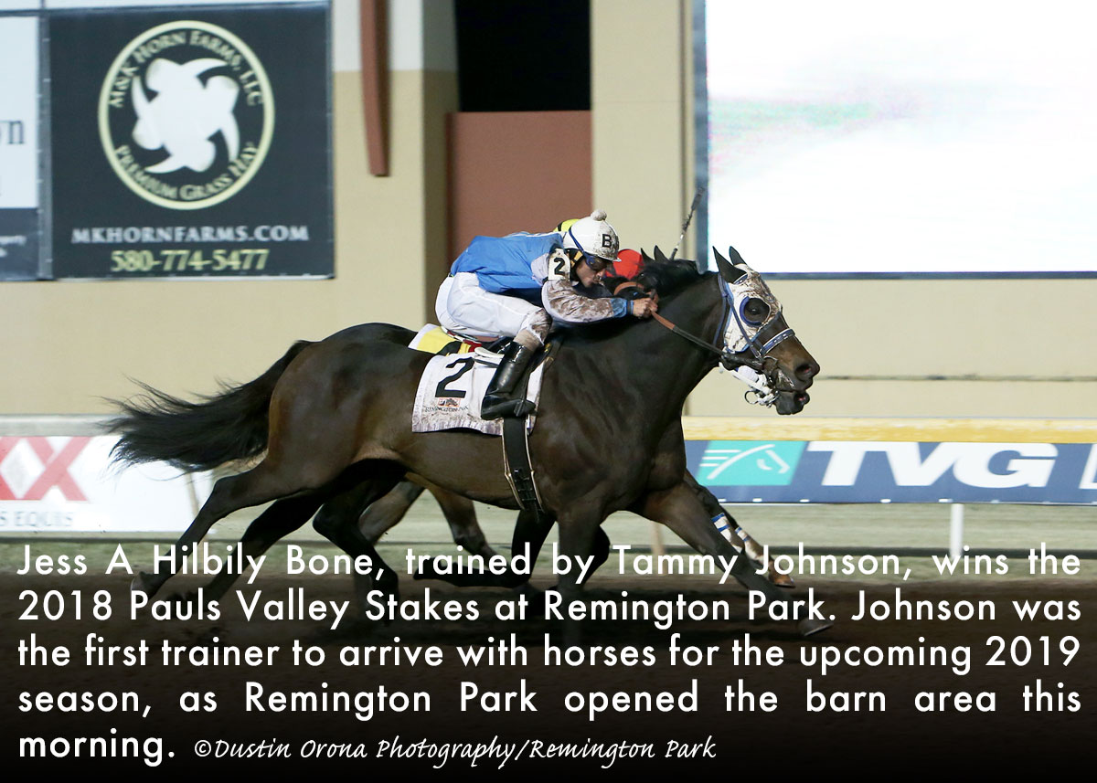 JOHNSON IS FIRST TO ARRIVE WITH HORSES ON INITIAL DAY OF STABLE ACCESS AT REMINGTON PARK
